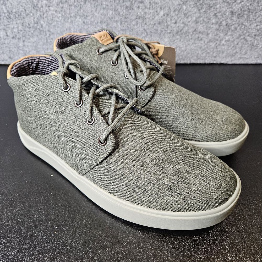 NWT Olukai Men's Nana Hele Wai'apo Mid Top  Shoes Size‎ 8  Waterproof Green